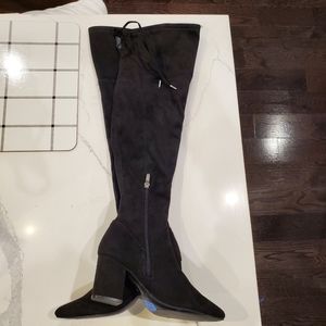 Marc Fisher over the knee black suede boot NWOT